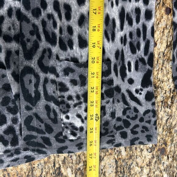 TSE Pure Cashmere Leopard Print Open Front Long Sleeve Cardigan Sweater Size M - Picture 10 of 10